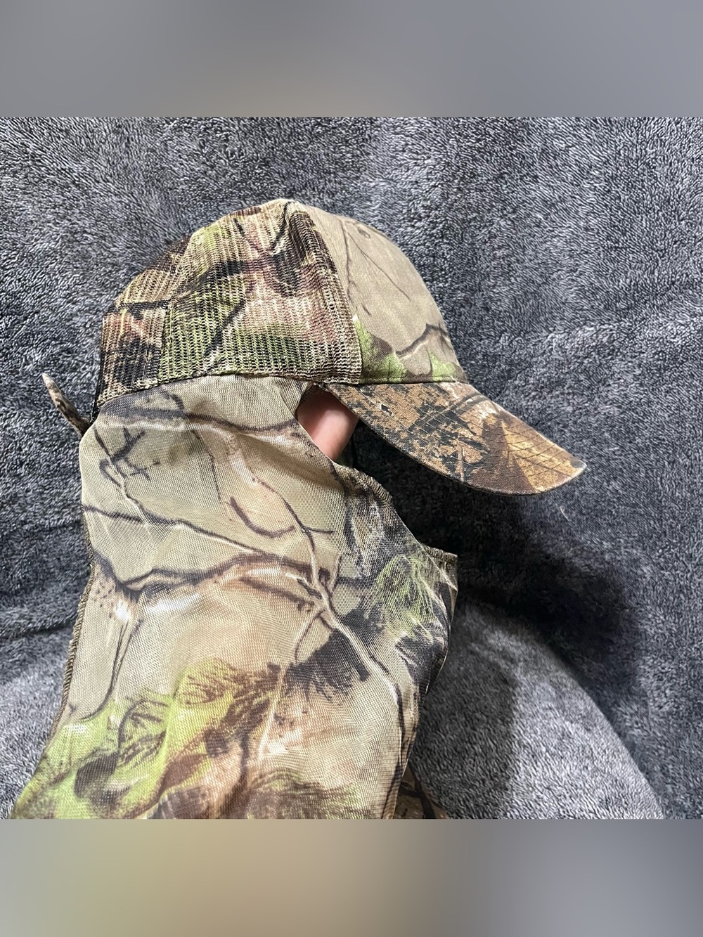 Vintage RedHead Realtree Camo Hunting Hat with Mesh Face Mask unisex